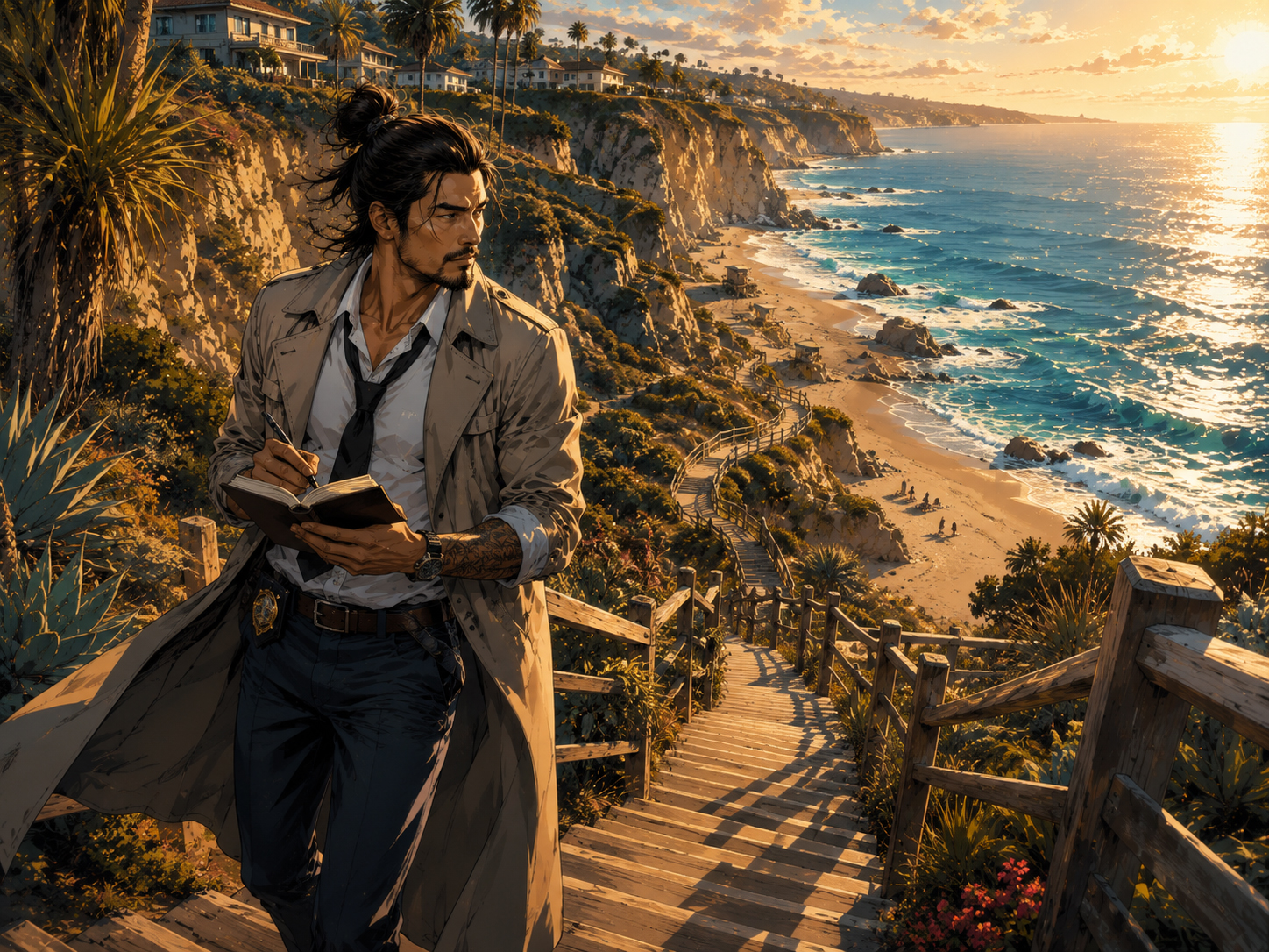 Beach Access Detective stairway scene